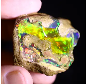 Ruwe Ethiopische Welo - Kristal Opaal - "Ember Veil" - (31 x 30 x 19 mm - 103.5 karaat) - POC-0945