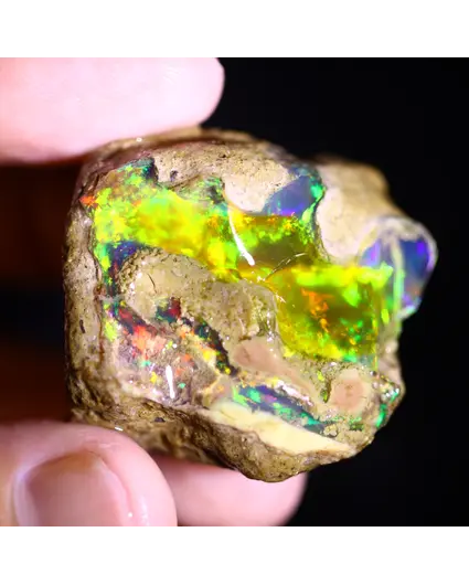 Ruwe Ethiopische Welo - Kristal Opaal - "Ember Veil" - (31 x 30 x 19 mm - 103.5 karaat) - POC-0945