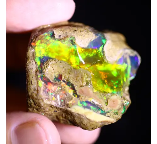Ruwe Ethiopische Welo - Kristal Opaal - "Ember Veil" - (31 x 30 x 19 mm - 103.5 karaat) - POC-0945
