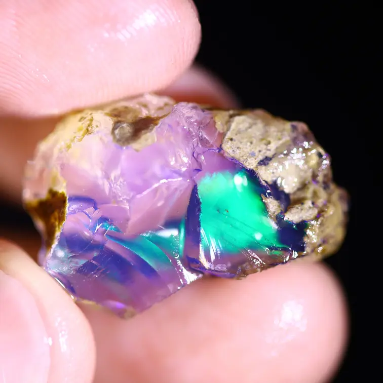 Ruwe Ethiopische Welo - Kristal Opaal - "Ethereal Spark" - (22 x 15 x 8 mm - 11.5 karaat) - POC-0948