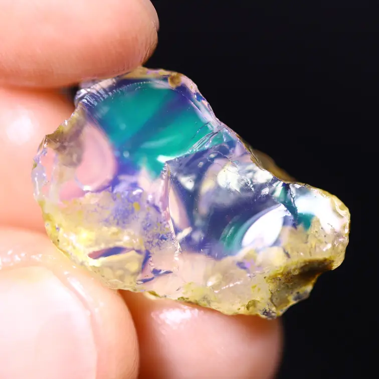Rough Ethiopian Welo - Crystal Opal - "Ethereal Spark" - (22 x 15 x 8 mm - 11.5 carat) - POC-0948