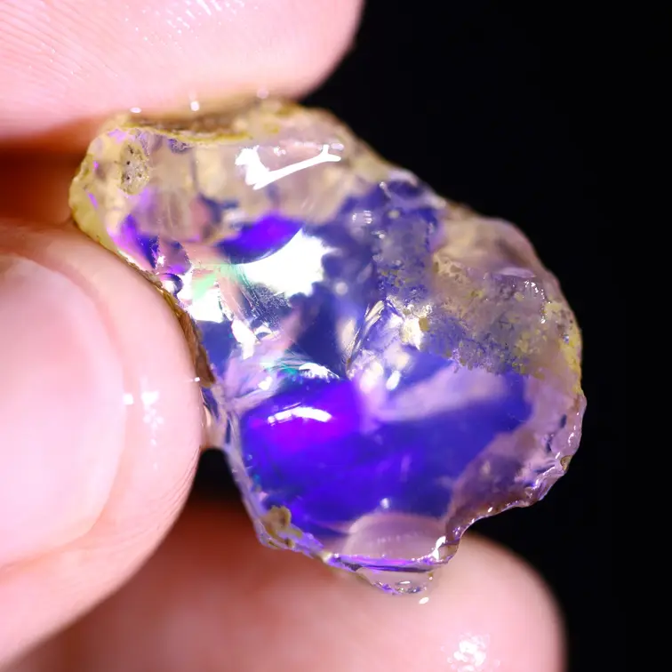 Roh Äthiopisch Welo - Kristall Opal - "Ethereal Spark" - (22 x 15 x 8 mm - 11.5 Karat) - POC-0948