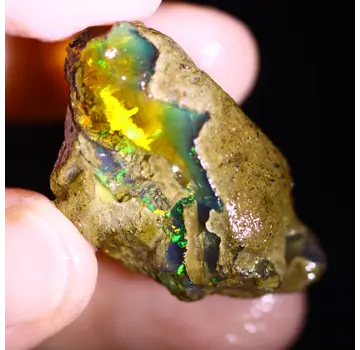 Ruwe Ethiopische Welo - Kristal Opaal - "Ember Veil" - (37 x 22 x 13 mm - 45.9 karaat) - POC-0950
