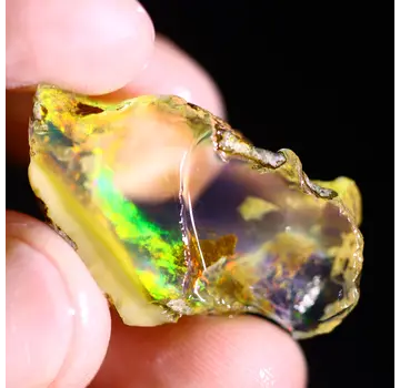 Ruwe Ethiopische Welo - Kristal Opaal - "Ember Flash" - (25 x 17 x 8 mm - 17.7 karaat) - POC-0951