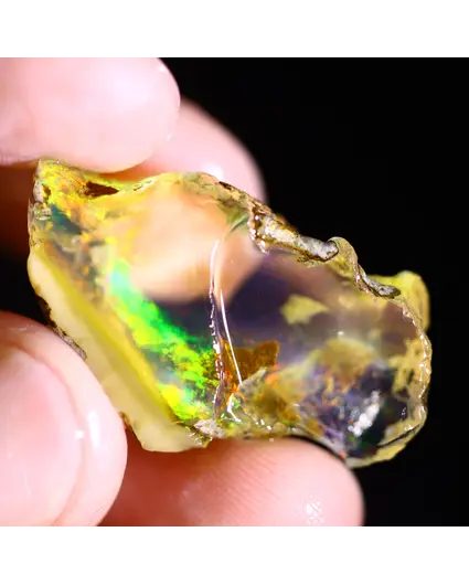 Ruwe Ethiopische Welo - Kristal Opaal - "Ember Flash" - (25 x 17 x 8 mm - 17.7 karaat) - POC-0951