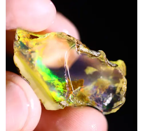 Ruwe Ethiopische Welo - Kristal Opaal - "Ember Flash" - (25 x 17 x 8 mm - 17.7 karaat) - POC-0951