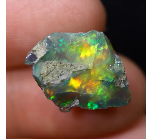 Äthiopischer Welo - Geräucherter Opal "Silent Mist" - (14 x 13 x 5 mm - 5.6 Karat)