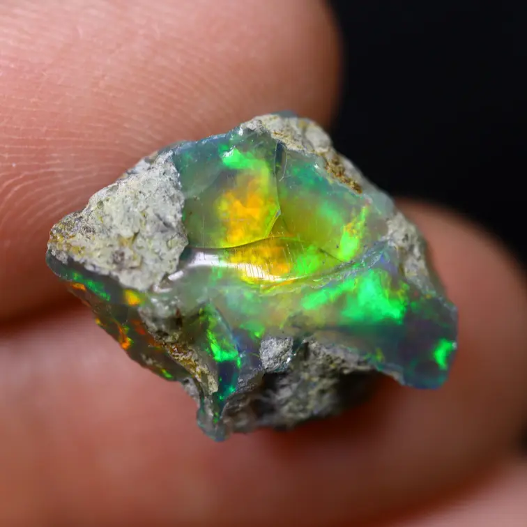 Äthiopischer Welo - Geräucherter Opal "Silent Mist" - (14 x 13 x 5 mm - 5.6 Karat)