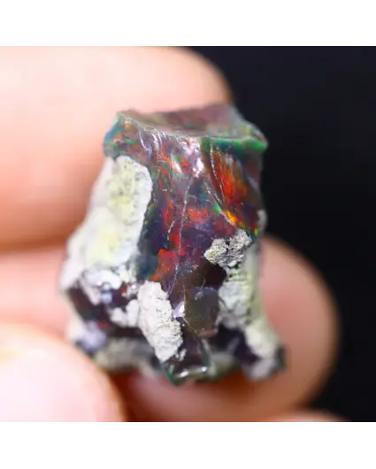 Ethiopische Welo - Gerookte Opaal "Lunar Eclipse" - (19 x 16 x 10 mm - 11.7 karaat)