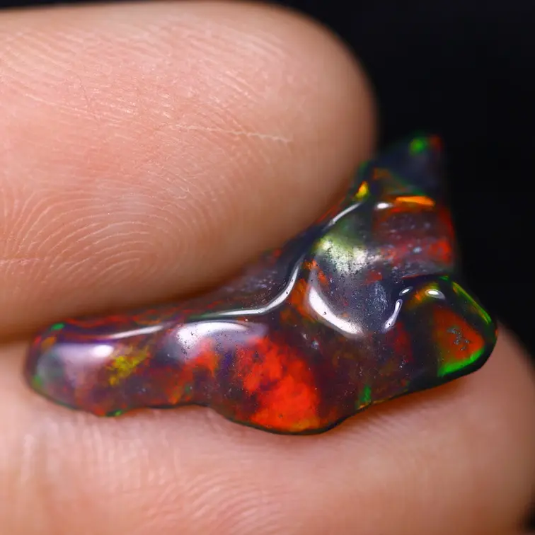 Ópalo Welo etíope natural - "Chromatic Weave" - 21 x 12.2 x 4.5 mm - 3.73 quilates