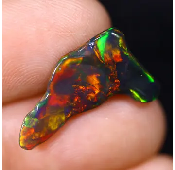 Opale Welo éthiopienne naturelle - "Chromatic Weave" - 21 x 12.2 x 4.5 mm - 3.73 carats