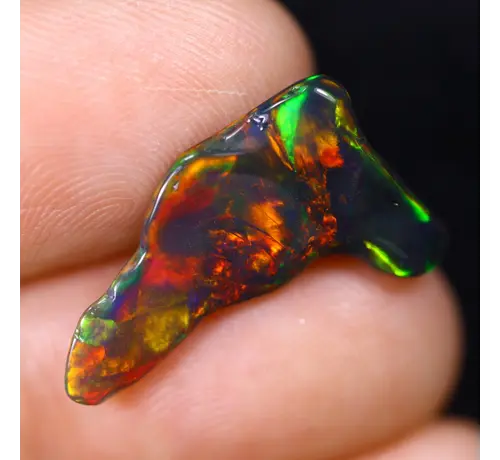 Natuurlijke Ethiopische Welo Opaal - "Chromatic Weave" - 21 x 12.2 x 4.5 mm - 3.73 karaat