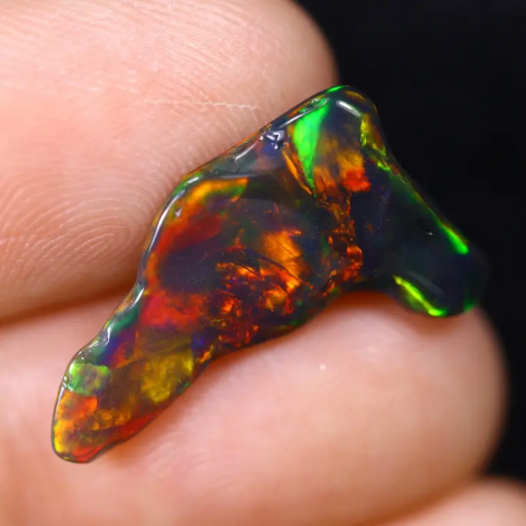 Natuurlijke Ethiopische Welo Opaal - "Chromatic Weave" - 21 x 12.2 x 4.5 mm - 3.73 karaat
