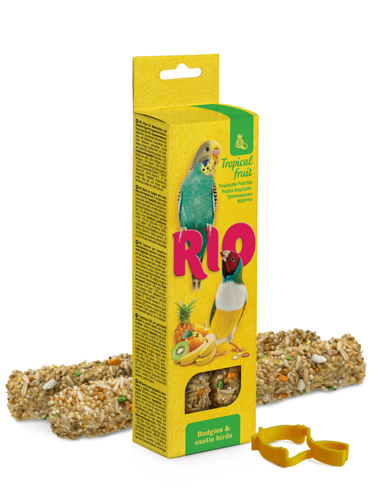 RIO RIO Sticks for budgies and exotic birds with tropical fruit, 2x40 g RIO RIO Sticks for budgies and exotic birds with tropical fruit, 2x40 g