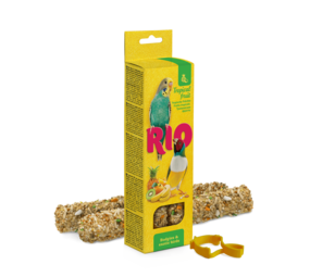 RIO RIO Bâtonnets pour perruches et oiseaux exotiques aux fruits tropicaux, 2x40 g RIO RIO Bâtonnets pour perruches et oiseaux exotiques aux fruits tropicaux, 2x40 g