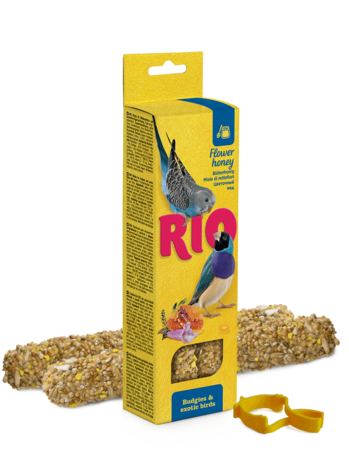 RIO RIO Paus para periquitos e pássaros exóticos com mel, 2x40 g RIO RIO Paus para periquitos e pássaros exóticos com mel, 2x40 g