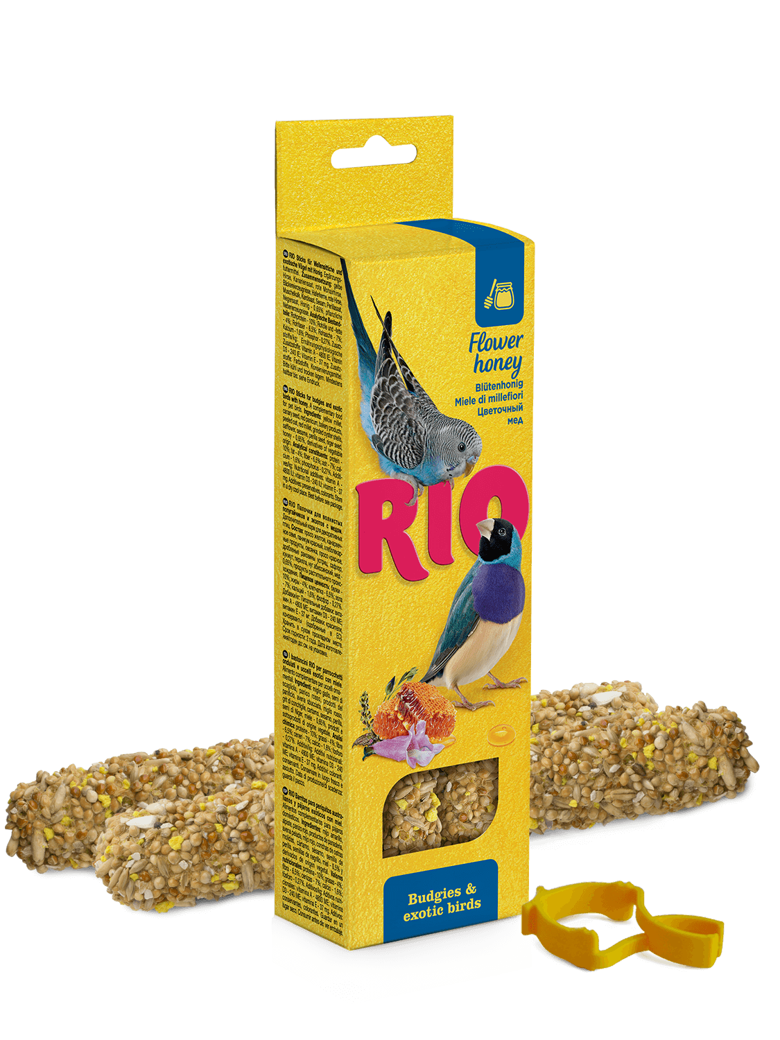 RIO RIO RIO Sticks per parrocchetti e uccelli esotici con miele, 2x40 g