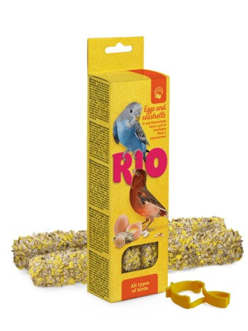 RIO Sticks für alle Vögel mit Ei und Muschelkalk, 2x40 g