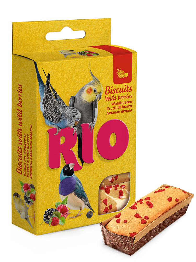 RIO RIO Biscoitos com bagas selvagens para todos os tipos de aves 5x7 g
