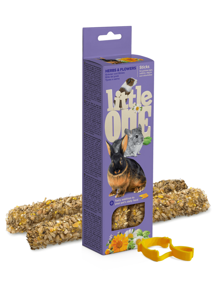 Little One Sticks For Guinea Pigs, Rabbits, Degus And Chinchillas With Herbs And Flowers, 55 g