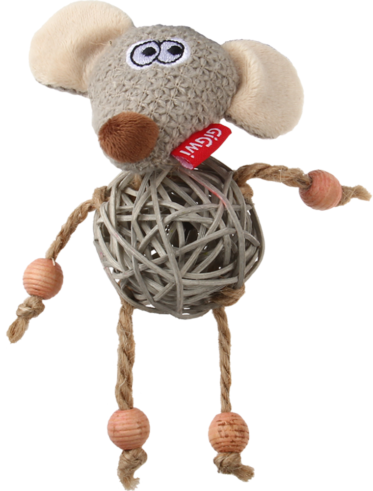 GiGwi ECO LINE Hout Met Kattenkruid Muis GiGwi ECO LINE Hout Met Kattenkruid Muis