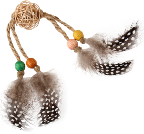 GiGwi ECO LINE Sonajero Madera con Plumas GiGwi ECO LINE Sonajero Madera con Plumas