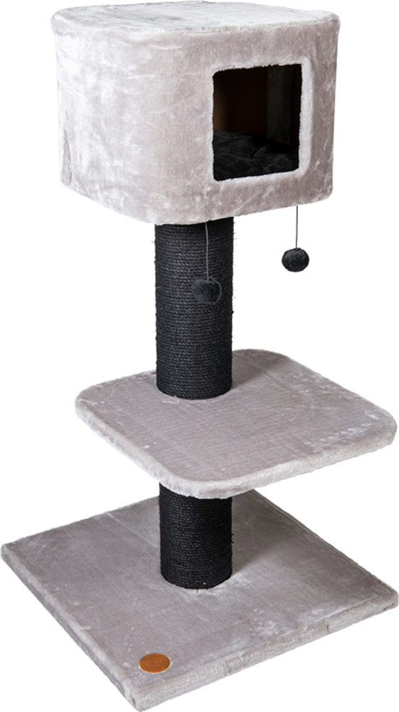 Jack & Vanilla Poste de grattage Judy Gris-Noir-60x60x115cm Jack & Vanilla Poste de grattage Judy Gris-Noir-60x60x115cm