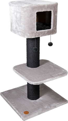 Jack & Vanilla Poste de grattage Judy Gris-Noir-60x60x115cm Jack & Vanilla Poste de grattage Judy Gris-Noir-60x60x115cm