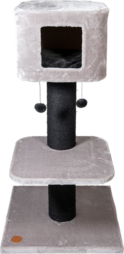 Jack & Vanilla Poste de grattage Judy Gris-Noir-60x60x115cm Jack & Vanilla Poste de grattage Judy Gris-Noir-60x60x115cm