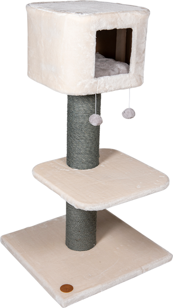 Jack & Vanilla Poste de grattage Judy Crème-Gris-60x60x115cm Jack & Vanilla Poste de grattage Judy Crème-Gris-60x60x115cm