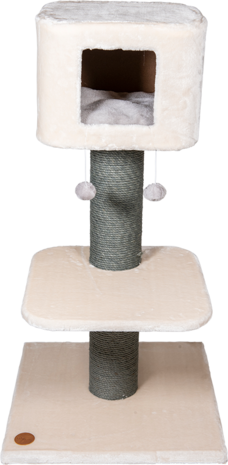 Jack & Vanilla Poste de grattage Judy Crème-Gris-60x60x115cm Jack & Vanilla Poste de grattage Judy Crème-Gris-60x60x115cm