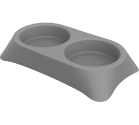 Jack & Vanilla Jack & Vanilla PLASTICS Stella Double Feeding Bowl Gray