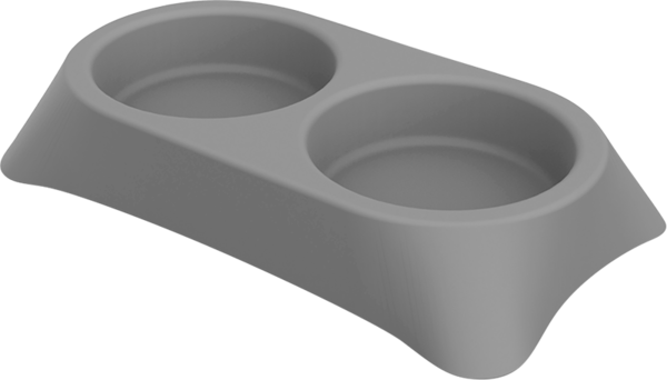 Jack & Vanilla PLASTICS Stella Doppelter Futterschale Grau