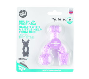 Tasty Bone Dental Bone Trio Bone Raspberry & Mint Toy Tasty Bone Dental Bone Trio Bone Raspberry & Mint Toy