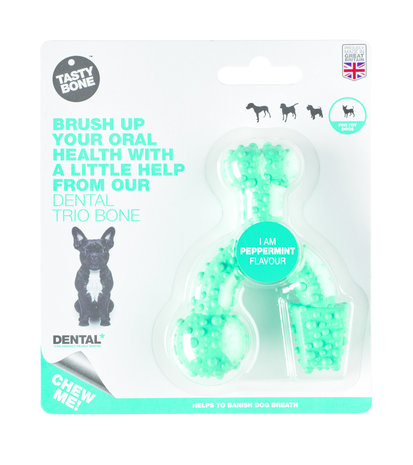 Tasty Bone Dental Trio Bone Peppermint Toy Tasty Bone Dental Trio Bone Peppermint Toy