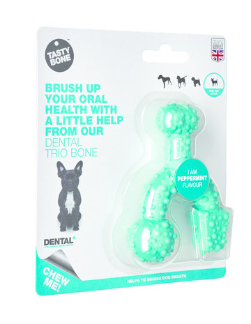 Tasty Bone Dental Trio Bone Peppermint Toy Tasty Bone Dental Trio Bone Peppermint Toy