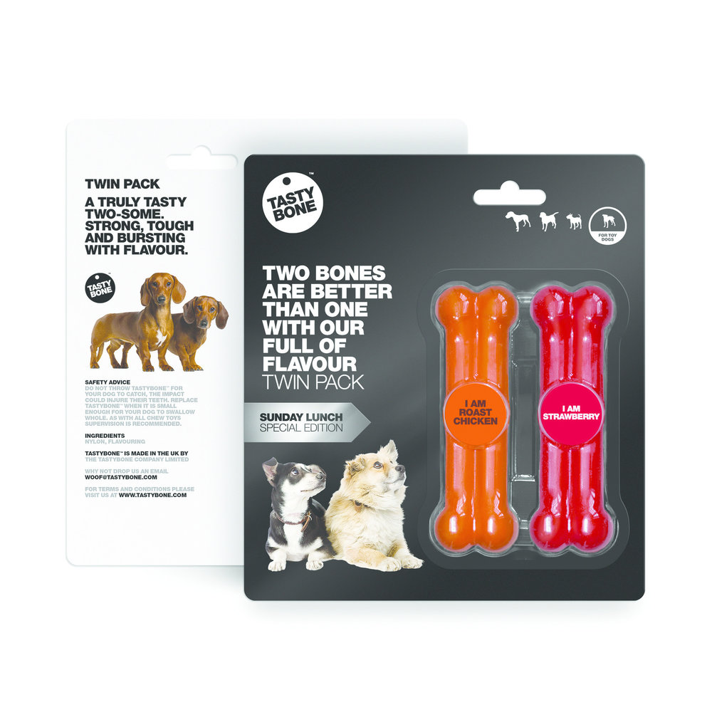 Tasty Bone Double Sunday Lunch Pack - Brathähnchen & Erdbeere Tiny Tasty Bone Double Sunday Lunch Pack - Brathähnchen & Erdbeere Tiny