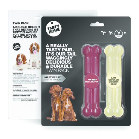 Tasty Bone Twinpack viande - boeuf Wellington et poulet Cordon Bleu Small