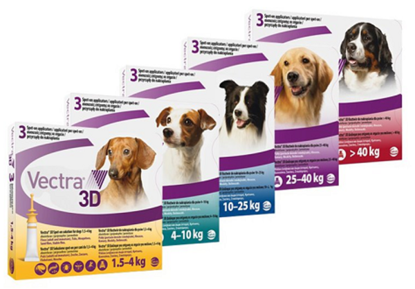 Ceva Vectra 3D L Spot-on hond 25 - 40 kg  THT 06/2025 Ceva Vectra 3D L Spot-on hond 25 - 40 kg  THT 06/2025