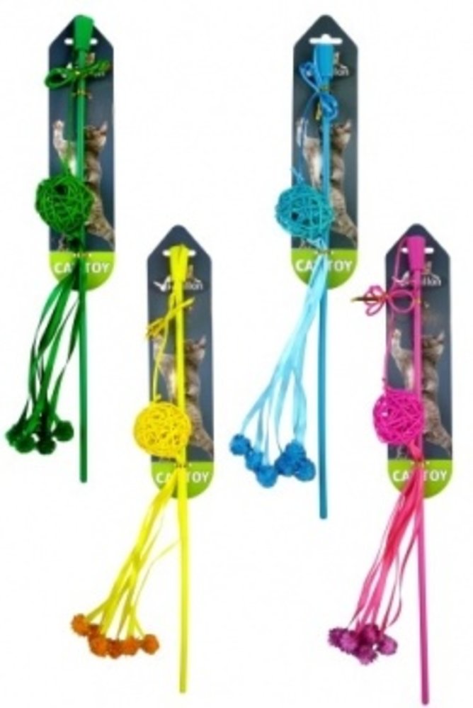 Papillon Pet Products Fishing rod with wire ball in 4 colors Papillon Pet Products Fishing rod with wire ball in 4 colors