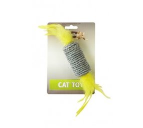 Papillon Pet Products Rolle mit Rassel und Federn 10 cm auf Karte