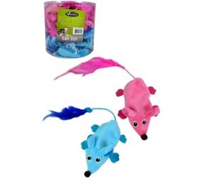 Papillon Pet Products Plush mouse 11 cm pink and blue Papillon Pet Products Plush mouse 11 cm pink and blue