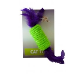 Papillon Pet Products Rullo con sonaglio e piume 10 cm su cartoncino