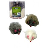 Papillon Pet Products Muis met ratel lang natuurlijk haar 9cm.