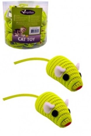 Papillon Pet Products Mouse 5 cm fluorescent yellow with ratchet Papillon Pet Products Mouse 5 cm fluorescent yellow with ratchet