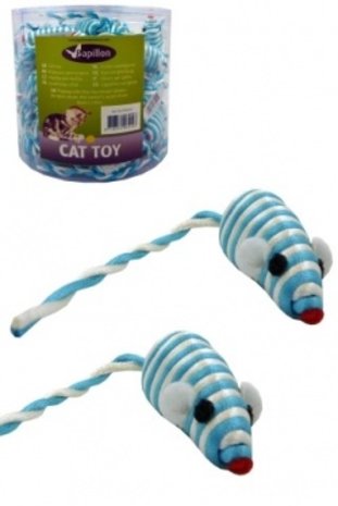 Papillon Pet Products Muis 5 cm blauw/wit met ratel Papillon Pet Products Muis 5 cm blauw/wit met ratel