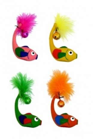 Papillon Pet Products Peces de látex con cascabel de diferentes colores