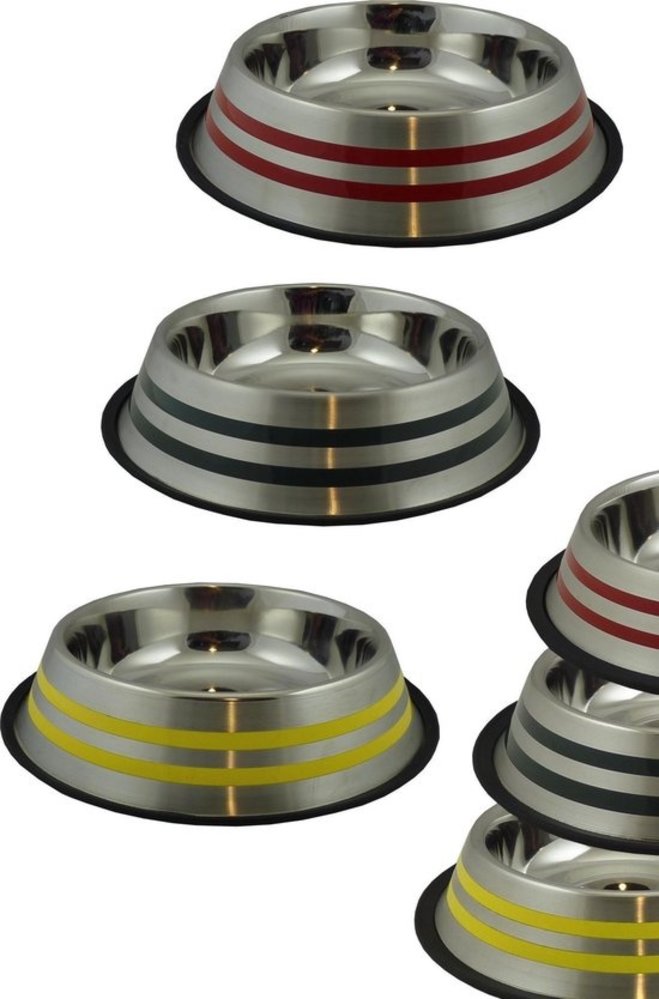 Papillon Pet Products Papillon stainless steel feeding bowl with color tips 2.6 liters Papillon Pet Products Papillon stainless steel feeding bowl with color tips 2.6 liters