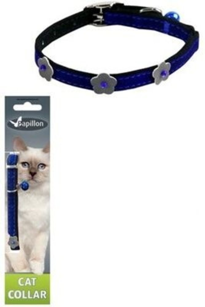 Papillon Pet Products Reflecterende velours kattenhalsband 10 mm x 28 cm Papillon Pet Products Reflecterende velours kattenhalsband 10 mm x 28 cm