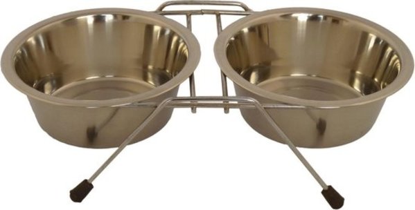 Papillon Pet Products Edelstahlständer mit 2 Futterschalen